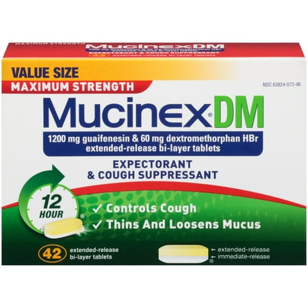 Mucinex ® DM 12 Hour ® Maximum Strength Extended-Release Bi-Layer Expectorant & Cough Suppressant Tablets 42 ct Box
