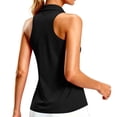 thumbnail image 2 of TGSLY Women's Collared Racerback Tank Tops Lightweigh Thin Casual Sleeveless Vest with Half Zipper Quick Dry Solid Color Athletic Golf Shirts XL, 2 of 10
