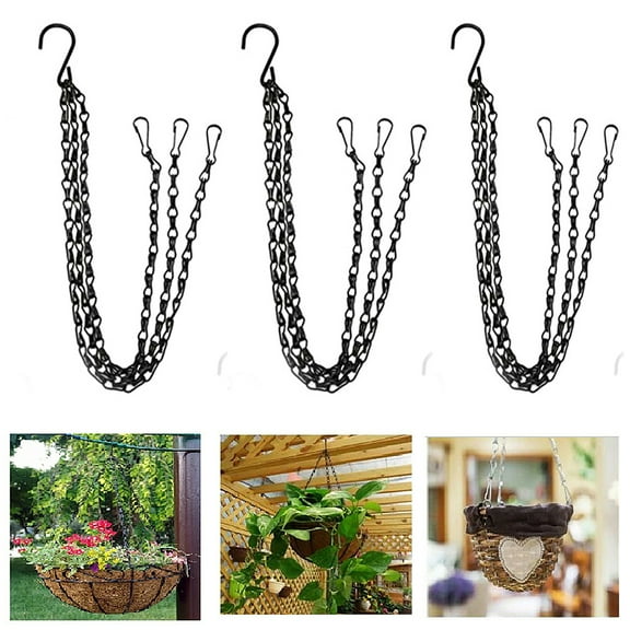 SPRING PARK 3Pcs/Set Hanging Basket Chains Flower Plant Pot Replacement Chain Hanger for Bird Feeders, Planters, Lanterns and Ornaments