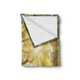 thumbnail image 2 of Tree Soft Flannel Fleece Throw Blanket, Picturesque of Foliage with Morning Sunbeams, Cozy Plush for Indoor and Outdoor Use, 50" x 70", Lime Green Umber, by Ambesonne, 2 of 5