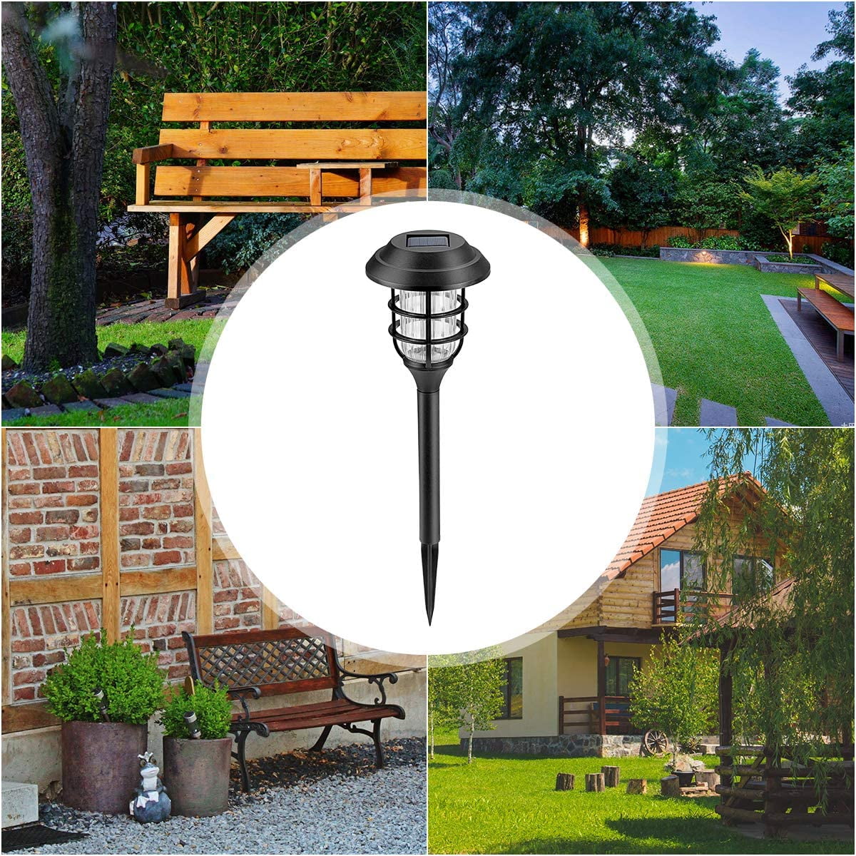 FKHouse Outdoor Solar Pathway Landsccape Lights Waterproof Led WalkwaySolar Lights 8-Pack