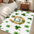 thumbnail image 5 of Saint Patrick's Day Area Rug 4'x6', Horseshoe Green Botanical Clovers Leaf Washable Non-Slip Rugs, Low Pile Large Carpet for Living Room Bedroom Dining Room Kitchen Office Indoor Mat, 5 of 9