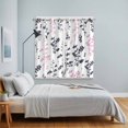 thumbnail image 5 of Curtains 63 Inch Length 2 Panels, Grey Pink Botanical Grommets Window Treatment Curtain, Watercolor Spring Floral Summer Leaf Thermal Curtains Drapes for Living Room/Bathroom, 5 of 9