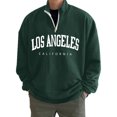 thumbnail image 1 of Fashnice Chandail pour Hommes Imprimé Lettre Col Montant Chandail en Molleton Mode Décontractée T-Shirt Vert Foncé 2TG, 1 of 2