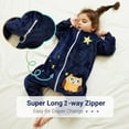 thumbnail image 4 of WIBACKER 9M-6Y Baby Warm Flannel Sleeping Bag with Feet, Owl Sleepsuit, Kids Toddler Boys Girls Double Zipper Wearable Sleep Sack, 4 of 10