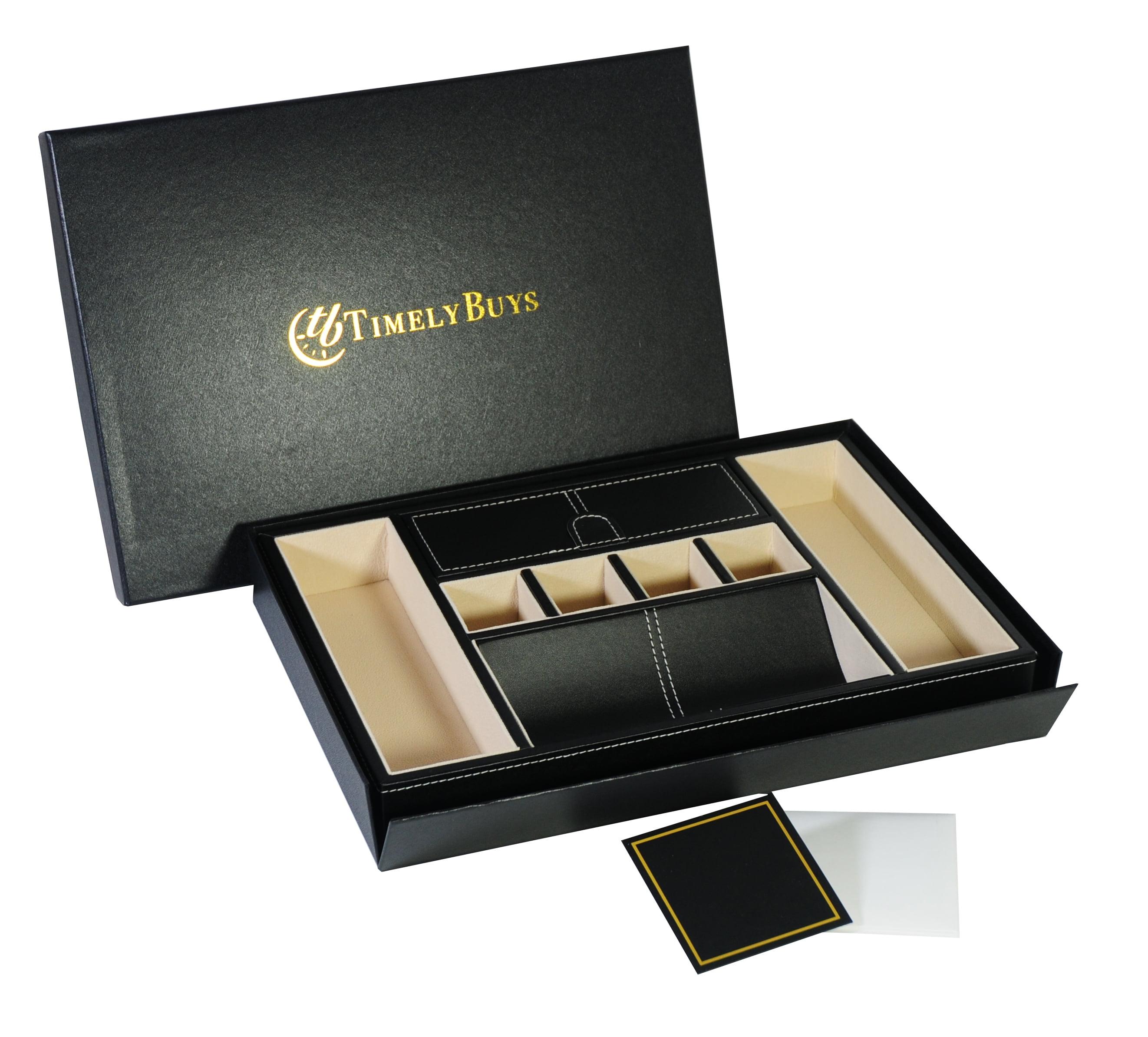 Black Valet Tray & Coin Tray Catchall for Keys, Coins, Phone, Jewelry