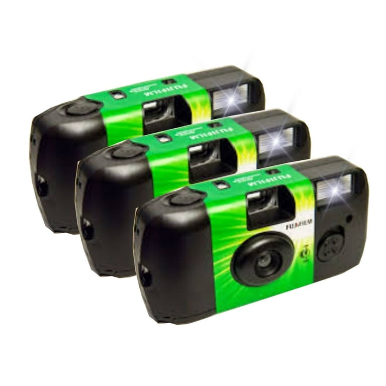 Fujifilm QuickSnap 7033661 Disposable Camera 3 Pack Plus a Bonus Wrist Band and a Cleaning Cloth