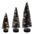 thumbnail image 1 of Set de Árboles de Cepillo para Botellas Vickerman Iluminados Negros de 20-25-30 cm, 1 of 5