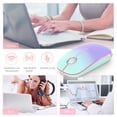 thumbnail image 4 of 2.4G Slim Wireless Mouse with Nano Receiver, Less Noise, Portable Mobile Optical Mice for Notebook, PC, Laptop, Computer, MacBook MS001 (Mint Green to Purple), 4 of 7
