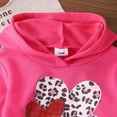 thumbnail image 4 of WOYY Infant Girls Outfits Hearts Print Hoodie Sweatshirt Jogger Pants Set, Sizes 9-12M, 4 of 8