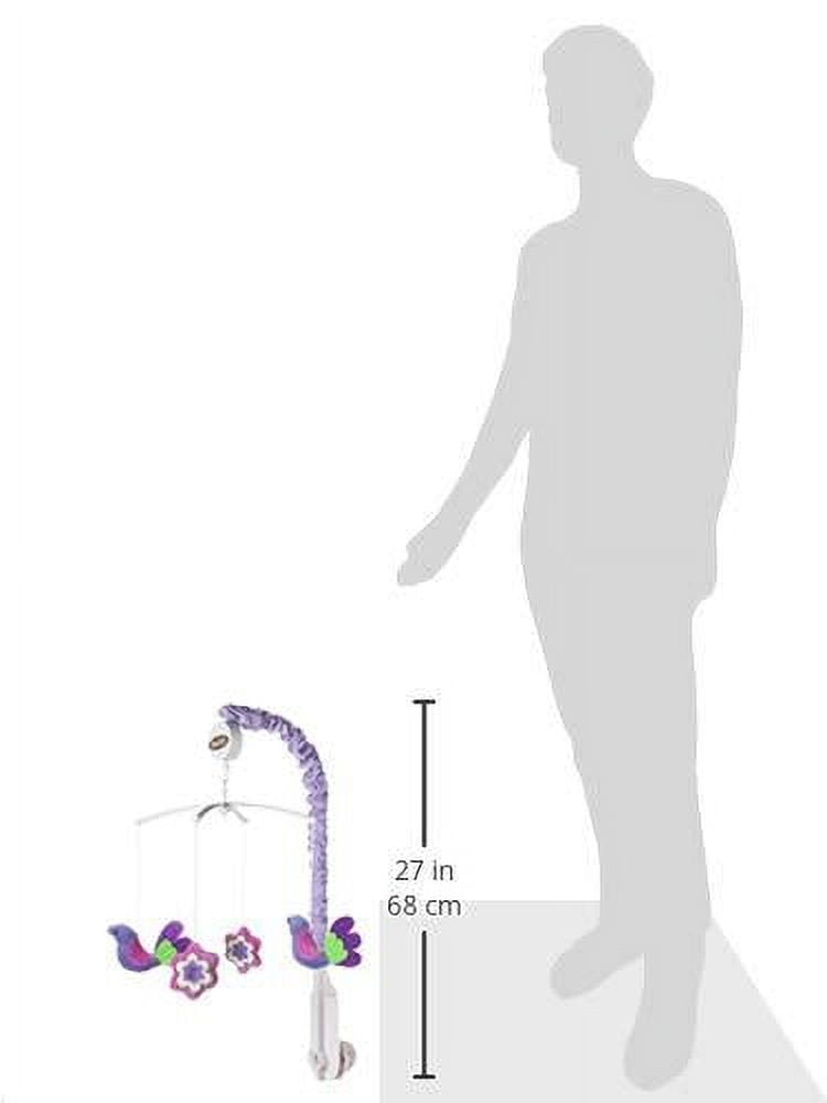 Bacati - Botanical Purple Musical Baby Crib Mobile