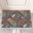 thumbnail image 2 of Boho Retro Brown Diamond Pattern (4) Welcome Doormat for Indoor/Outdoor Entrance Boho Retro Brown Diamond Pattern (4) Decoration Door Mat Kitchen Door Mat Bedroom Doormat 17x30 Inch, 2 of 6