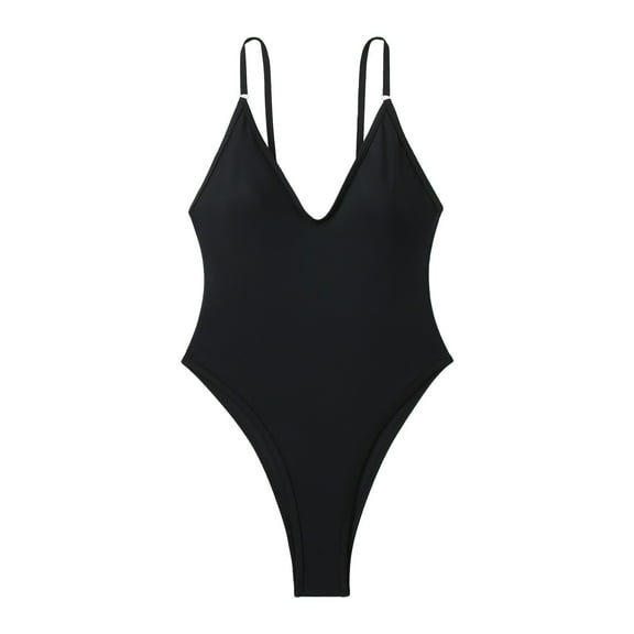 MSJUHEG High Waisted Bathing Suit,Shapewear Swimsuits for Women,Short Sleeve Bathing Suit,Push Up Bathing Suits for Women,V Neck,Monokini Swimsuits for Women, Black L