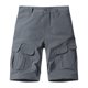thumbnail image 2 of pstuiky Pantalones cortos para hombre, Pantalones cortos cargo casuales de moda para hombre, con bolsillos y botones, cintura elástica Pantalones cortos cargo, 2 of 8