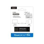 TEAM X1 MAX DRIVE 256GB BLACK USB 3.2 Gen2 External Solid State Flash Drive, Dual Interface Type-C and Type-A, Compatible with Smartphone/ Tablet/ PC/ Chromebook, Speed Up to 1000MB/s (TX1MAX3256GB01)