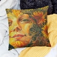 thumbnail image 2 of SHANXI Flower Botanical Leaves Sun Orange Comfortable Ornaments Soft Bedroom Sofa Playroom Square 12x12in, 2 of 5