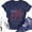 13-Navy, variant on American Flag Shirts Women 4th of July V-Neck/Crew Neck Short Sleeve Patriotic T-Shirt Memorial Day Graphic Tee Independence Day Tops