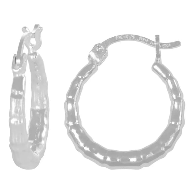 Arete Para Mujer Inflado De Plata Ley 925 Pulido De 15 Mm