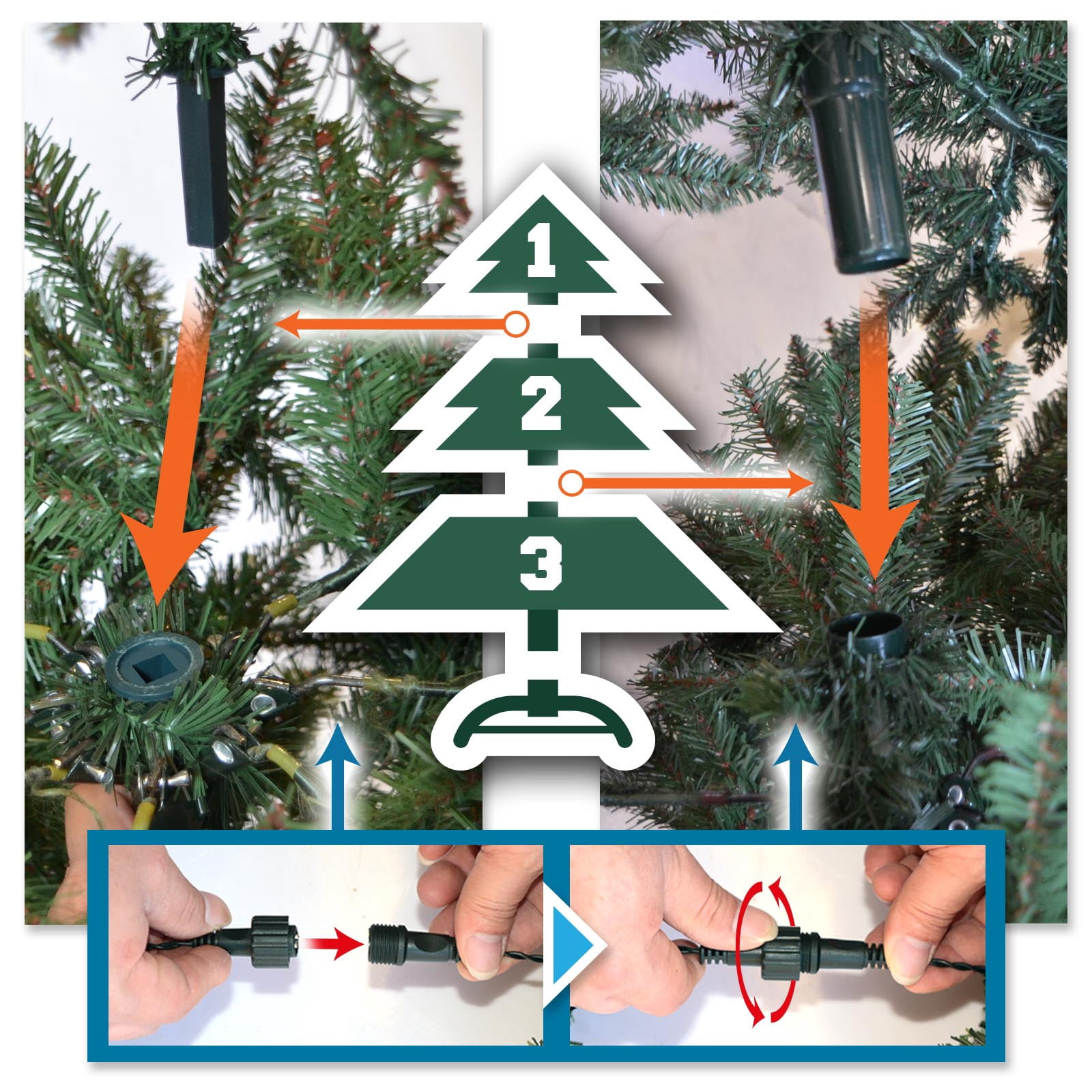 Sunrise 7 Artificial Christmas Tree with Metal Stand Full Tree Xmas Holiday (7' with 700 Clear Lights and 2154 tips) Green