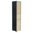 thumbnail image 5 of Kings Brand Furniture Romero Tall Curio Storage Cabinet with Doors - 5 Storage Shelving & 1 Glass Door Display & Corner Bookshelf Perfect for Living Room, Kitchen, Bedroom & Office (Black), 5 of 5