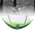 thumbnail image 5 of Hammock With Mosquito Net, Practical Single Person Hammock With Net 210T Nylon Taffta Portable  For Hiking For Backpacking For Traveling For Camping Dark Green+Fruit Green, 5 of 8