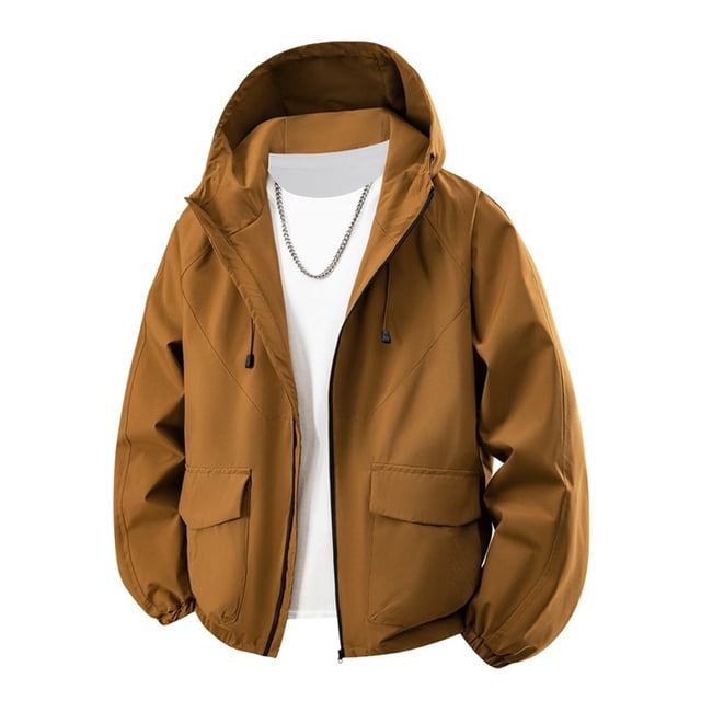 Yusimy Men's Slim Fit Double Breasted Mid-Length Trench Coat Solid Color Classic Overcoat