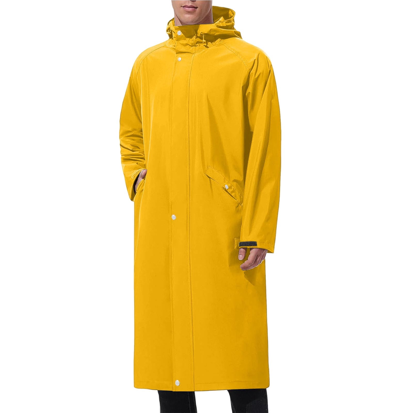 SHTXOZHI Veste de Pluie Longue pour Hommes Coupe-Vent Imperméable Légère Pliable Randonnée Golf Manteau de Pluie avec Capuche