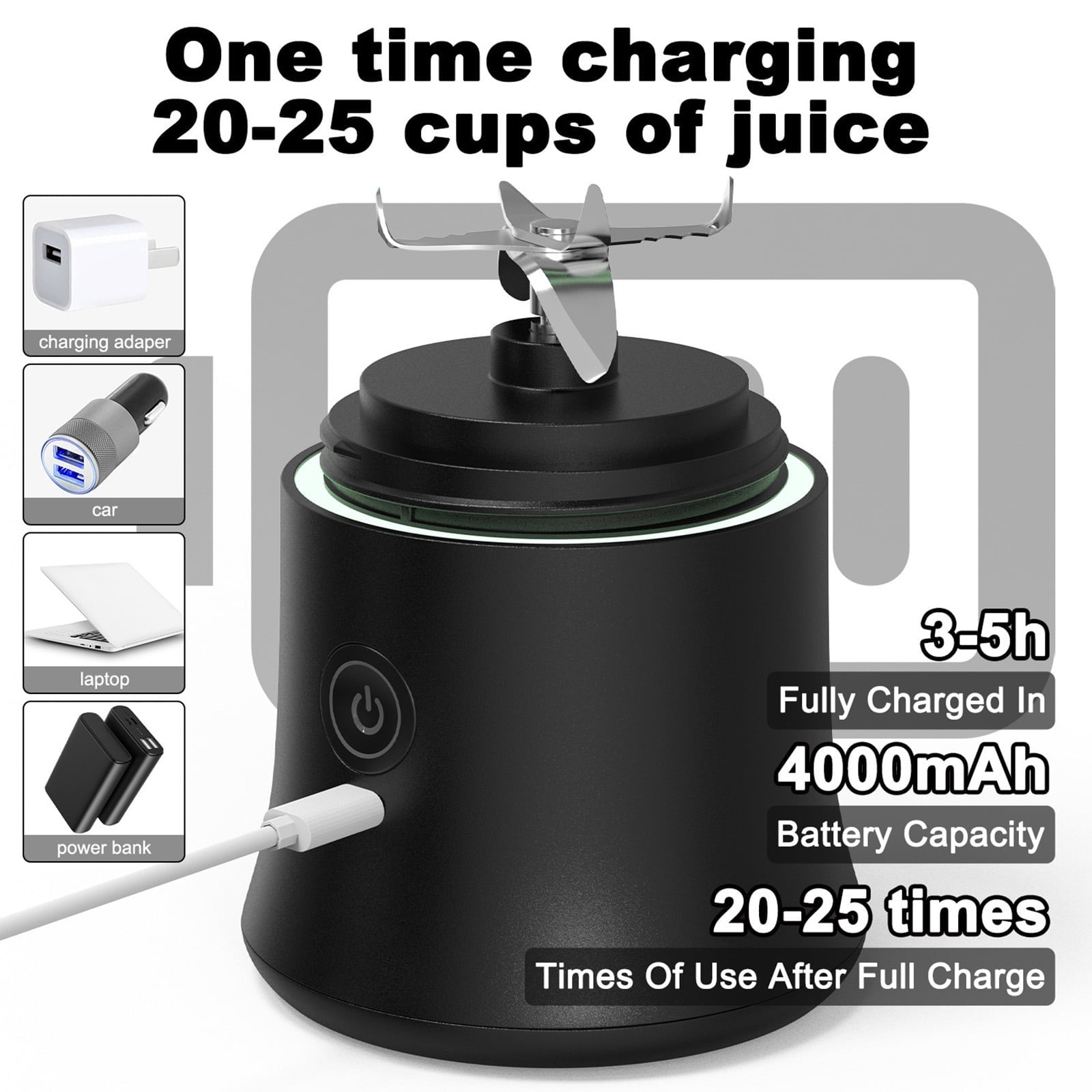 XIBUFE 2026 New Blender Convenient Portability Hand Mixer Electric Handheld Dual 2000Mah Batteries Mixer Electric Handheld for Smoothies Shakes Baking Coffee Black