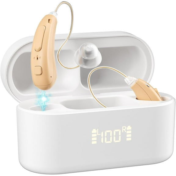 SUWU Hearing Aids for Seniors with Bluetooth &App Control, 16-Channels Digital RIC Ear Heaing-aids for Adults Mild Hearing Loss
