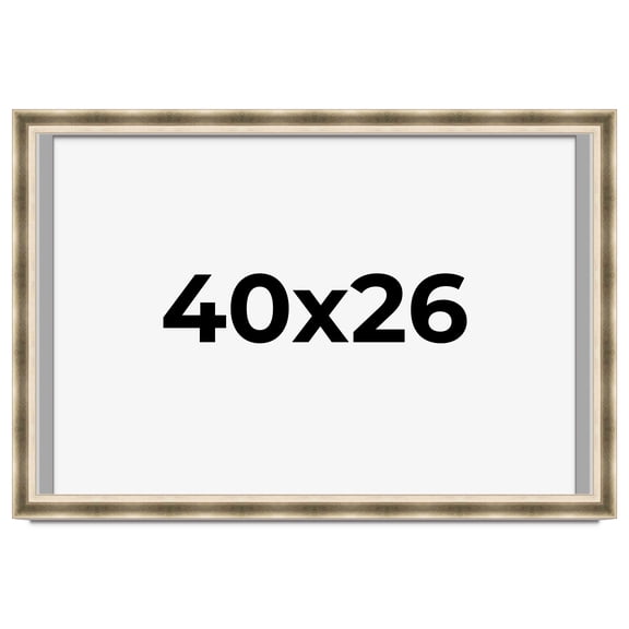 40x26 Shadow Box Frame Silver | 1.75 inches Deep Real Wood Traditional Shadowbox Display Frame | UV