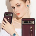 thumbnail image 3 of for Google Pixel 7 pro Case with Card Holder for Women,Pixel 7 pro Phone Case Wallet with Strap Credit Card Slots Crossbody with Kickstand Zipper Case for Pixel7pro - Red Wine, 3 of 12