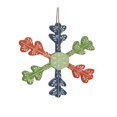 thumbnail image 3 of Melrose Wood Snowflake Ornament Set of 6, 3 of 4