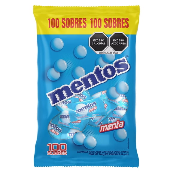 Caramelos masticables Mentos menta bolsa 100 pzs