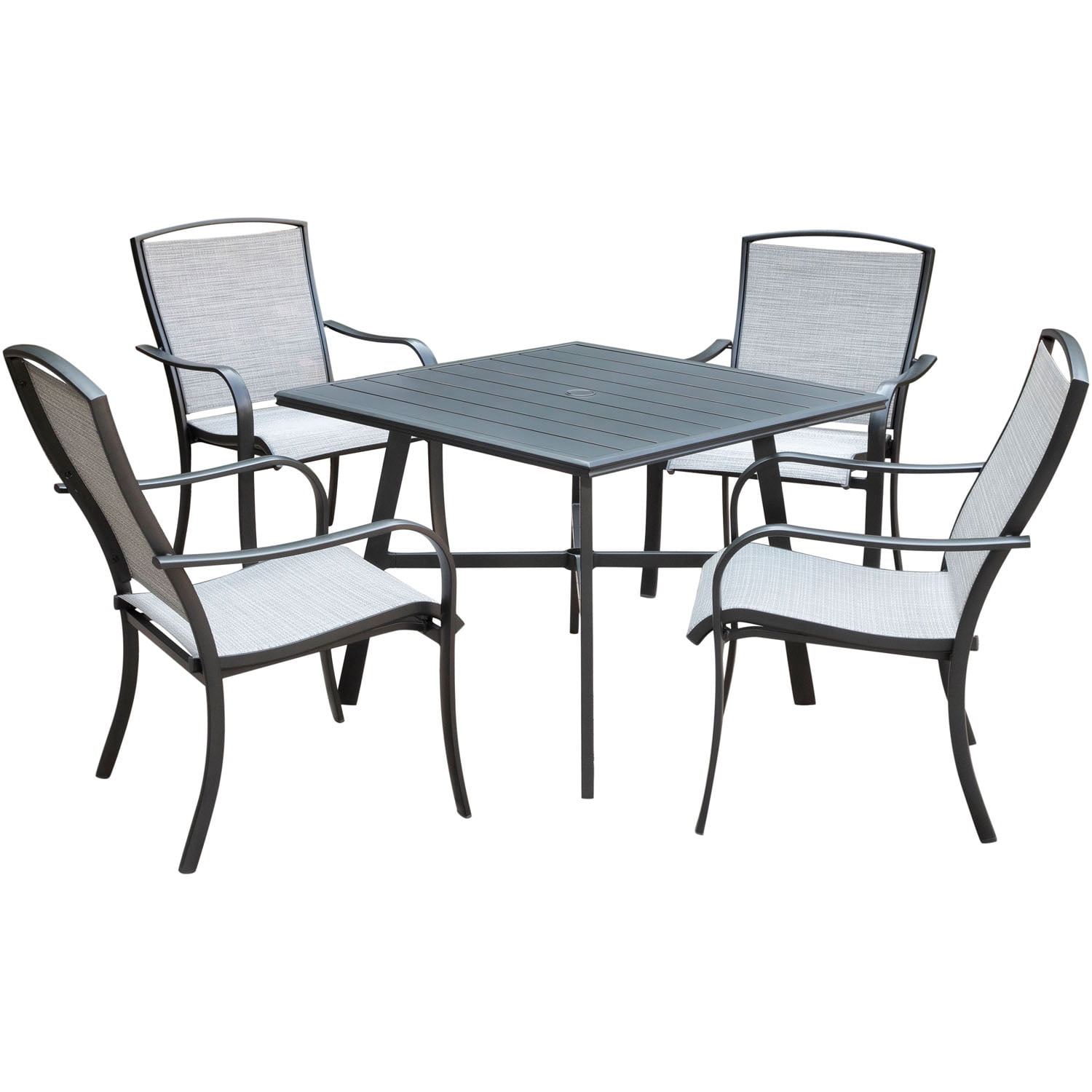 Hanover Foxhill 5-Piece Commercial-Grade Patio Dining Set with 4 Sling ...