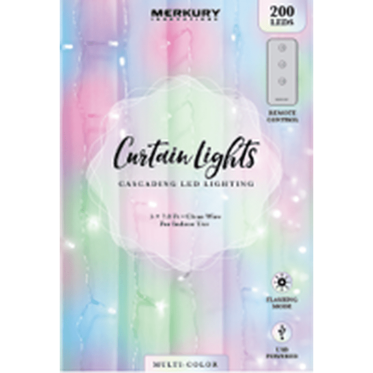 Merkury Innovations 200-Count Multicolor Cascading Curtain String Lights photo 7