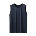 thumbnail image 5 of BiZtdJrK Mens Big and Tall Athletic Tank Tops Ice Silk Cut Off Sleeveless Fitness Workout Shirts Comfy Breathable Casual Summer Tees Solid Color Undershirts Navy XXXL, 5 of 6