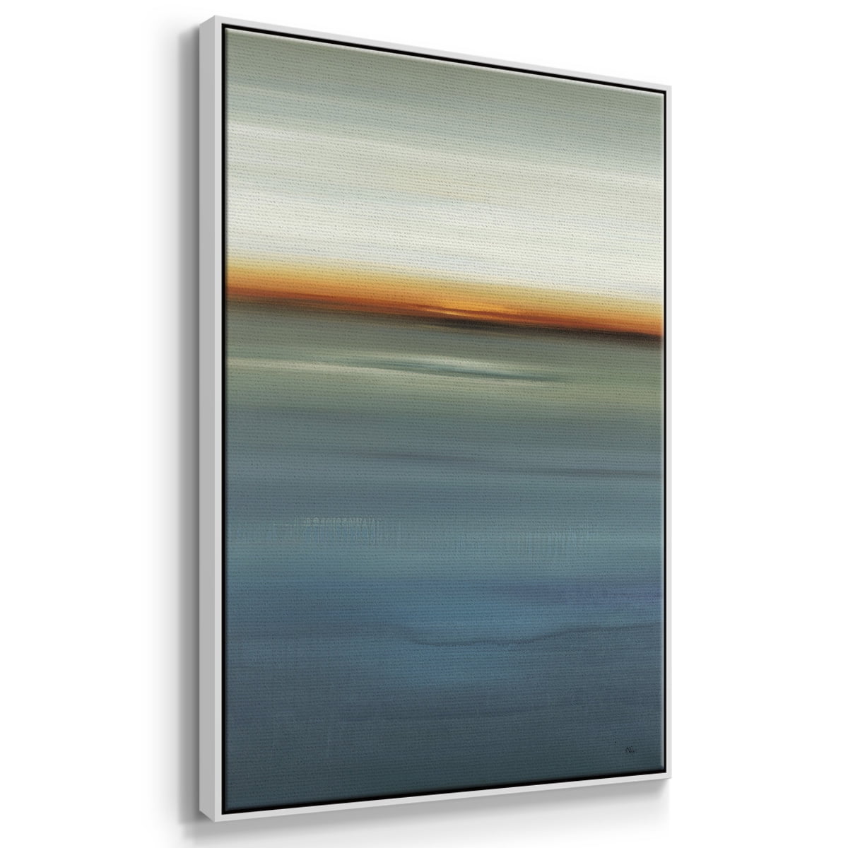 Beside the Blue I Framed Premium Gallery Wrapped Canvas - Ready to Hang - 25 x 37 - White Floating Frame
