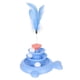 thumbnail image 5 of Torre de bolas para gatos de 3 niveles, juguete interactivo con pista desmontable para mascotas y pluma para que los gatitos hagan ejercicio, color azul, 5 of 14