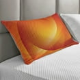 thumbnail image 2 of Orange Quilted Pillowcover, Colorful Smooth Twist Lines Sun Abstraction Energy Flow Waves Curves Art, Standard King Size Accent Pillow Cover Bedroom, 36" x 20", Dark Orange and Yellow, by Ambesonne, 2 of 2