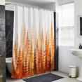 thumbnail image 4 of Orange Forest Fall Shower Curtain - Water Repellent Fabric Shower Curtains Washable, Orange Ombre Trees Watercolor Pine-Trees Decorative Polyester Cloth Bathroom Curtains Modern Bath Decor 72"x72", 4 of 8