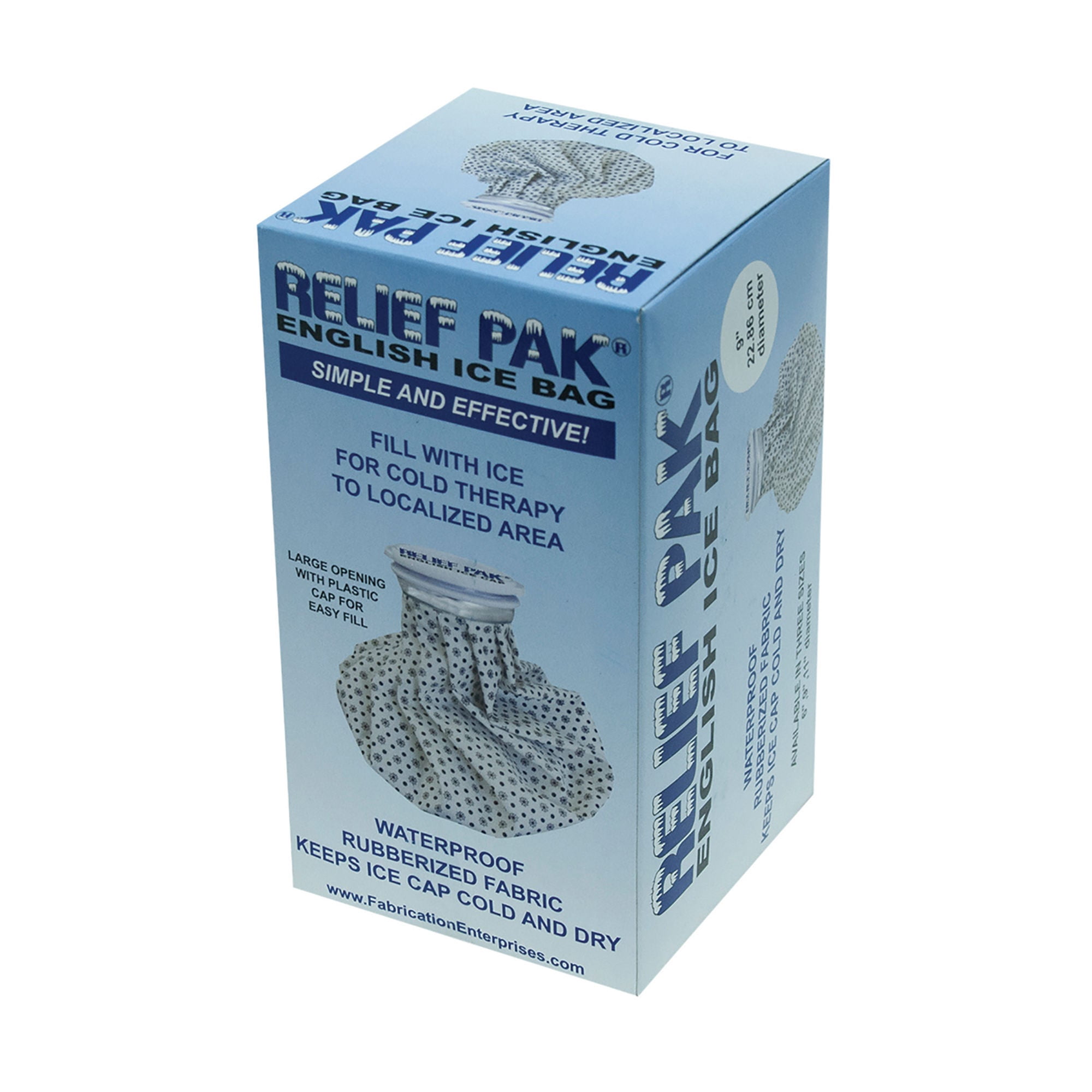 Relief Pak English Ice Cap Reusable Ice Bag, 9" Diameter