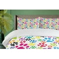thumbnail image 4 of Ambesonne Colorful Duvet Cover Set, Cartoon Dog Paw Traces, 2-Calking, Purple Blue Green, 4 of 7