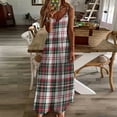 thumbnail image 4 of Clan Stewart Dress Tartan Plaid Pattern Tartan Sleeveless Suspender Dress Summer Fashion Casual Long Dress, 4 of 9