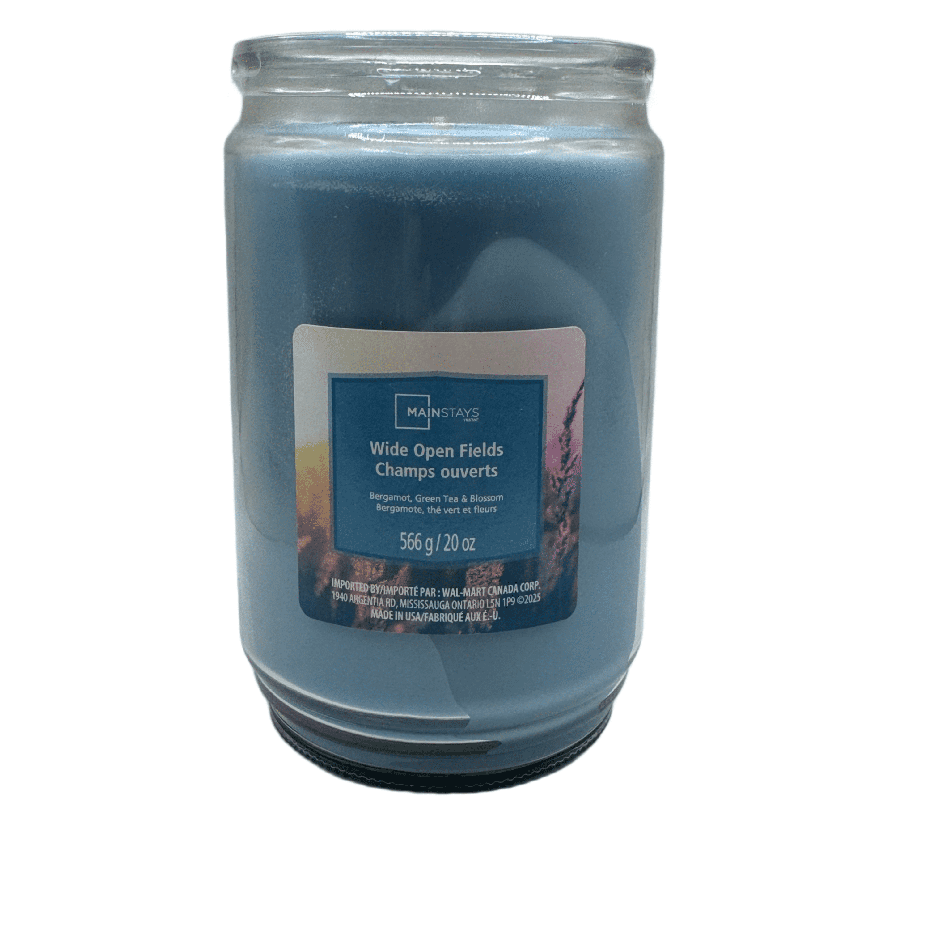 Mainstays Wide Open Fields Scented Single-Wick Glass Jar Candle, 20 oz