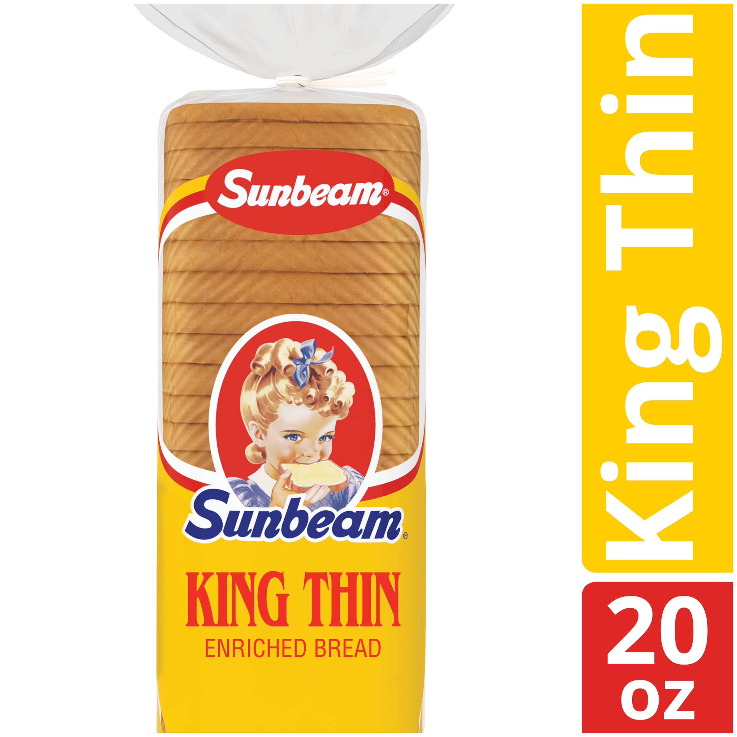 Sunbeam King Thin White Bread, 20 oz