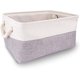thumbnail image 1 of Cesta de almacenamiento, caja de almacenamiento rectangular de tela, guardarropa con asas para juguetes, armario (plegable, mediano, gris blanco) ER, 1 of 5