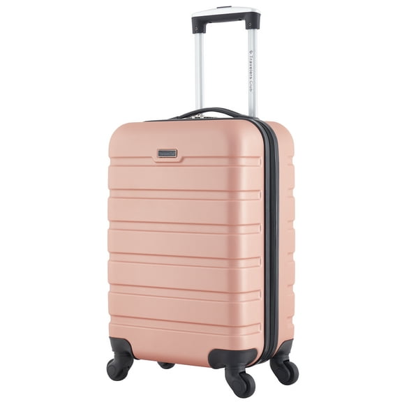 Travelers Club 20" Hard Side Rolling Carry-on Luggage for Travel- Rose Gold