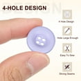 thumbnail image 4 of Uxcell 50pcs Sewing Button 20mm 4 Holes Resin Round Crafting Buttons, Purple, 4 of 6