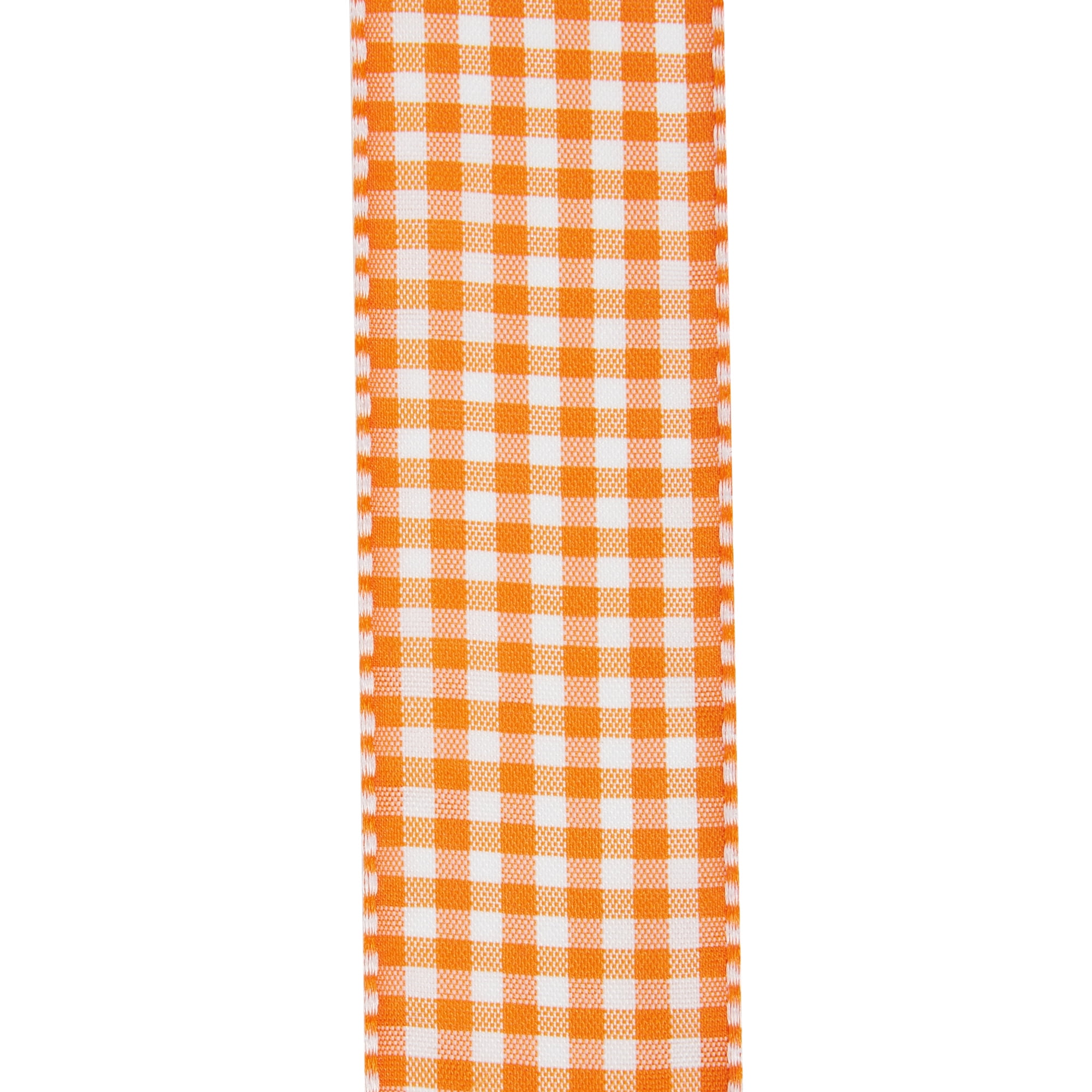 (2 pack) Offray Ribbon, Torrid Orange 1 1/2 inch Gingham Check Woven Ribbon for Crafts, Gifting, and Wedding, 9 feet, 1 Each