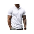 thumbnail image 4 of Mens Knit Polo Shirts Casual Short Sleeve Button Down Polo Shirt Performance Golf Polo Shirt Moisture Wicking Quick Dry Short For Men Casual Activewear White S, 4 of 6